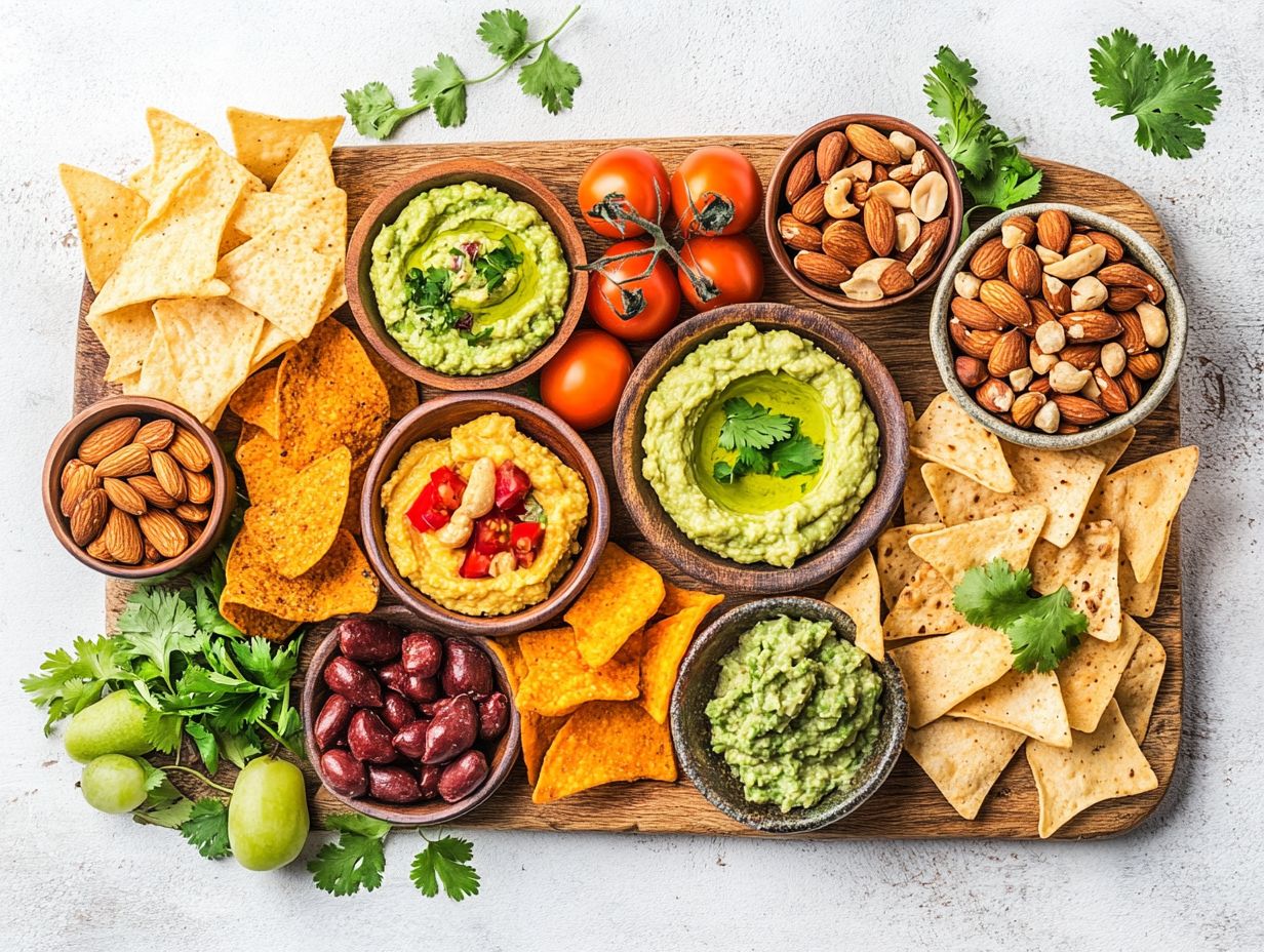 A colorful array of savory gluten-free snacks for a balanced diet