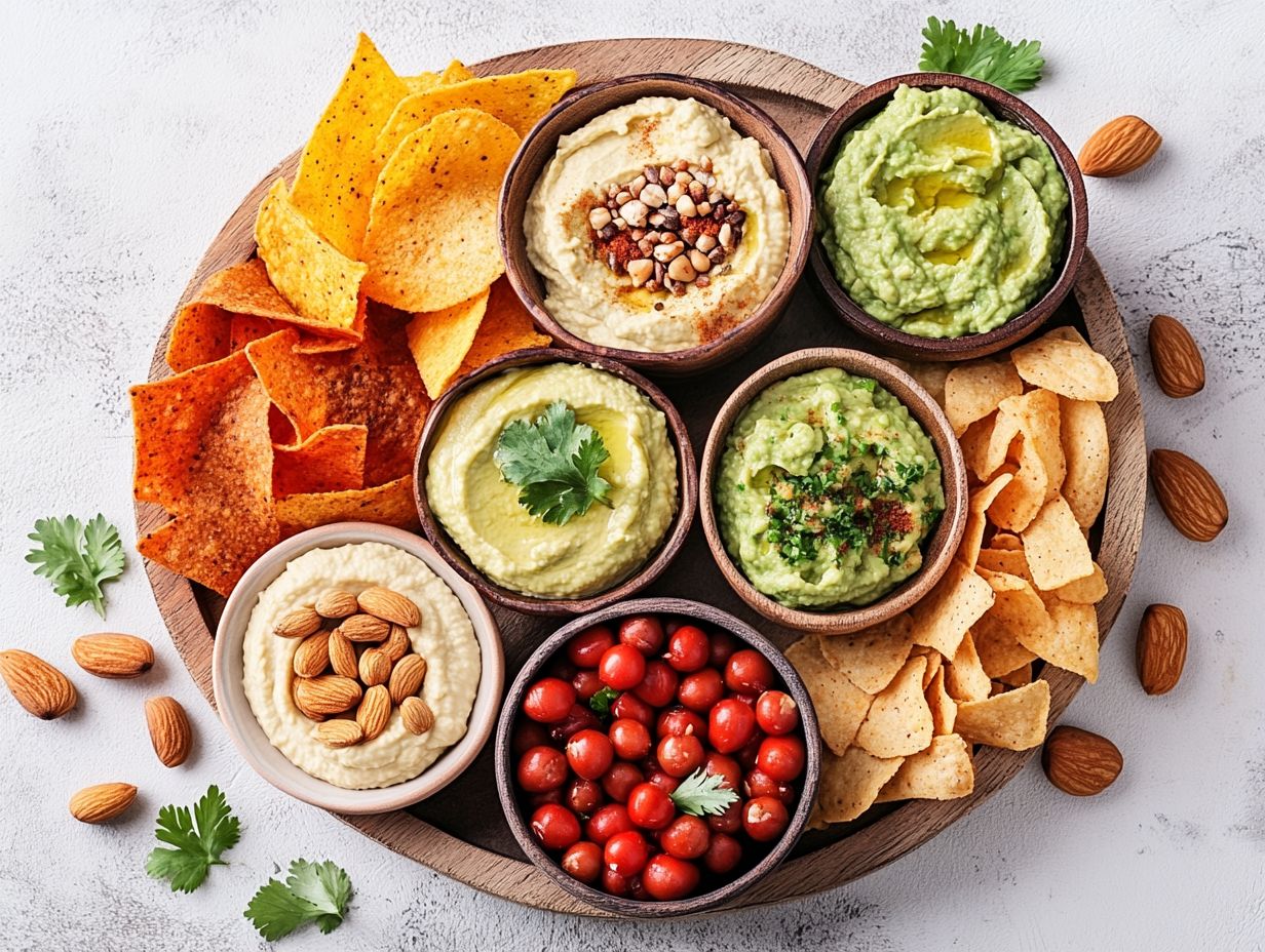 Colorful array of savory gluten-free snacks