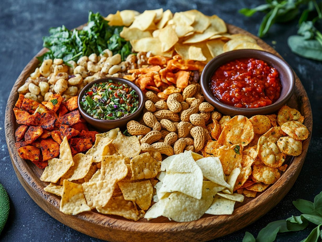 A variety of gluten-free snacks displayed on a table.