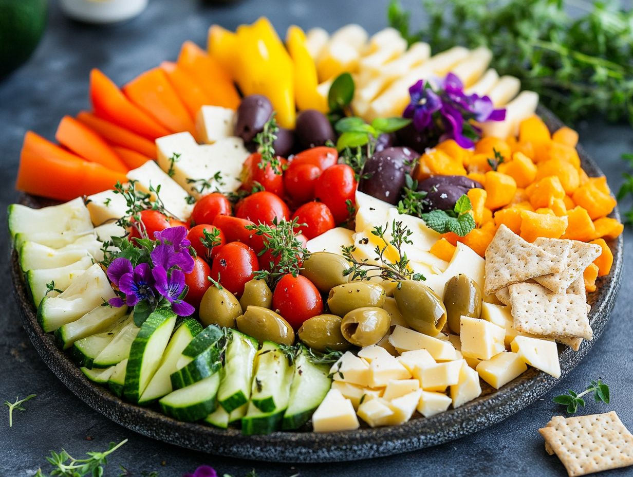 A variety of tasty gluten-free snacks arranged beautifully.