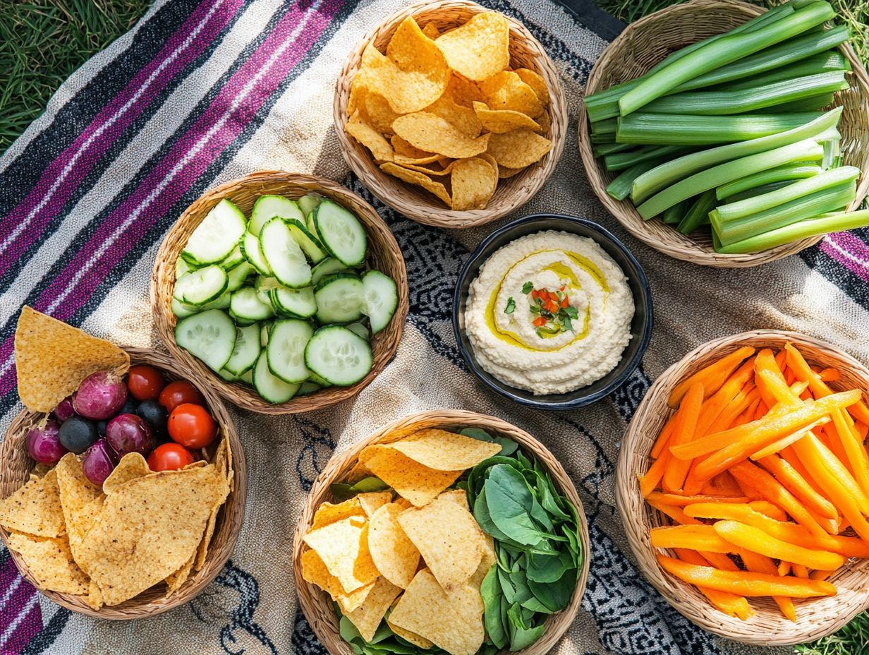 A selection of gluten-free snacks for picnics