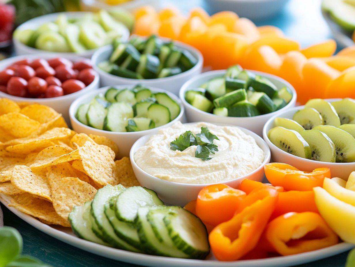 A platter of savory gluten-free snacks for a brunch