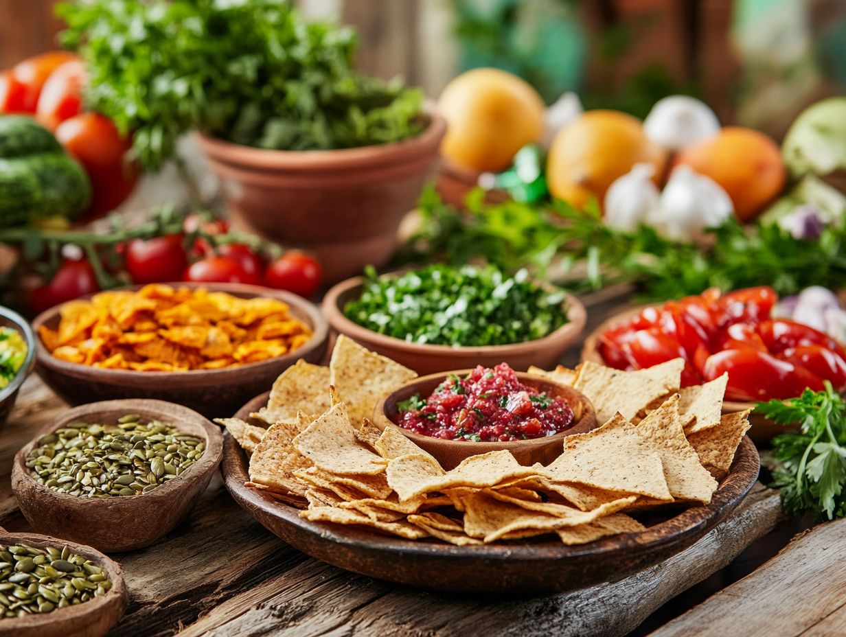 Farm-to-table savory gluten-free snacks assortment.