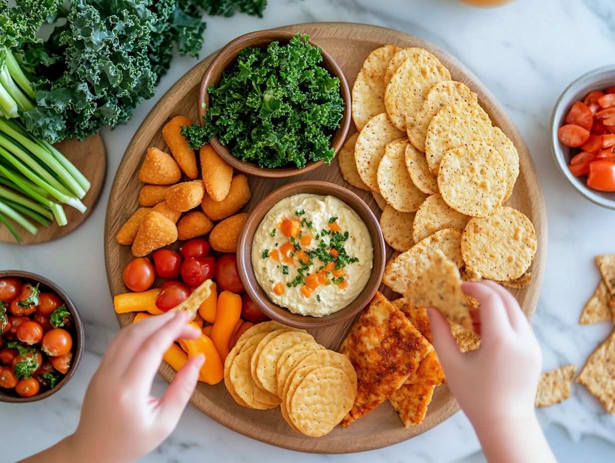 Collage of gluten-free snack options for kids