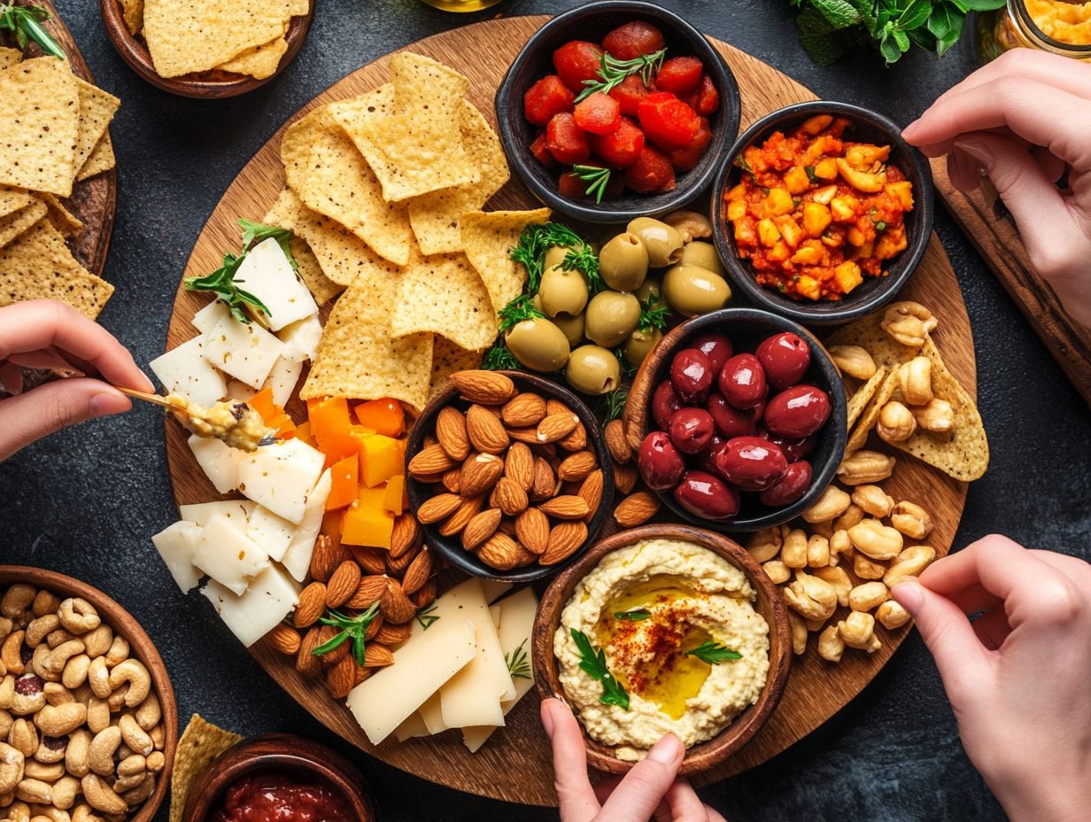 Colorful assortment of gluten-free snacks ready for sharing.