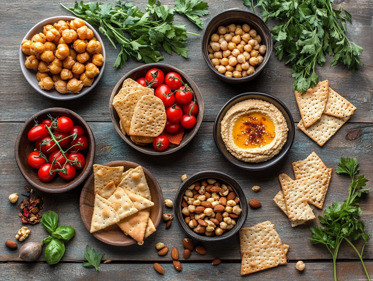 A variety of affordable gluten-free snacks displayed on a table.