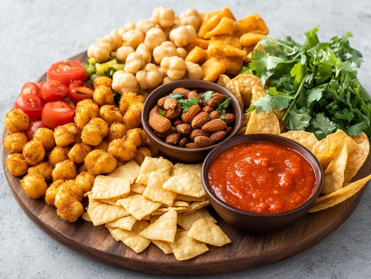 Colorful gluten-free snacks with spices.