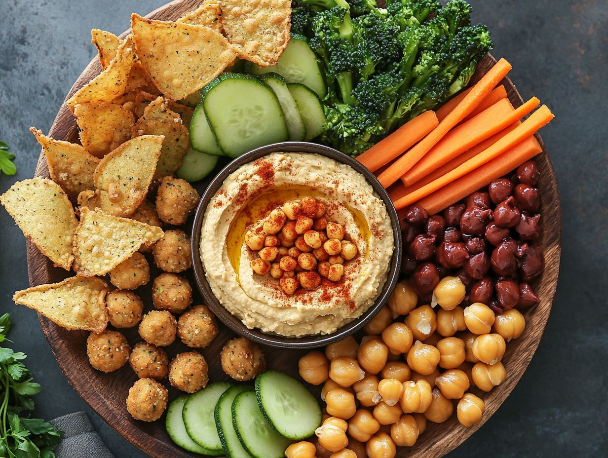 A variety of gluten-free snacks prepared in advance, including energy bites and sliced vegetables