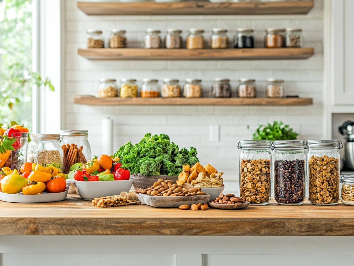 A colorful assortment of healthy gluten-free snacks to avoid processed options.