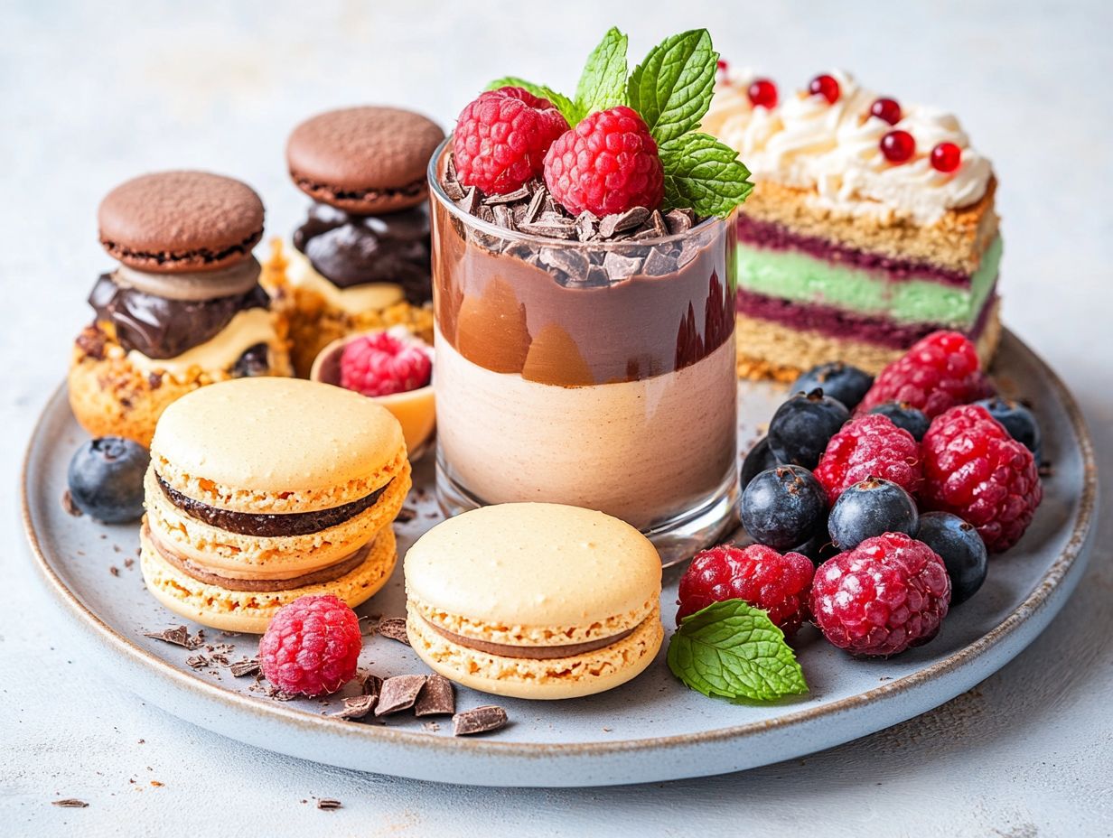 A variety of gluten-free desserts displayed on a table