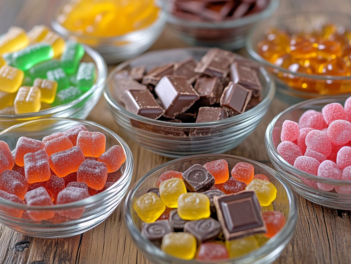 A collection of gluten-free candy options