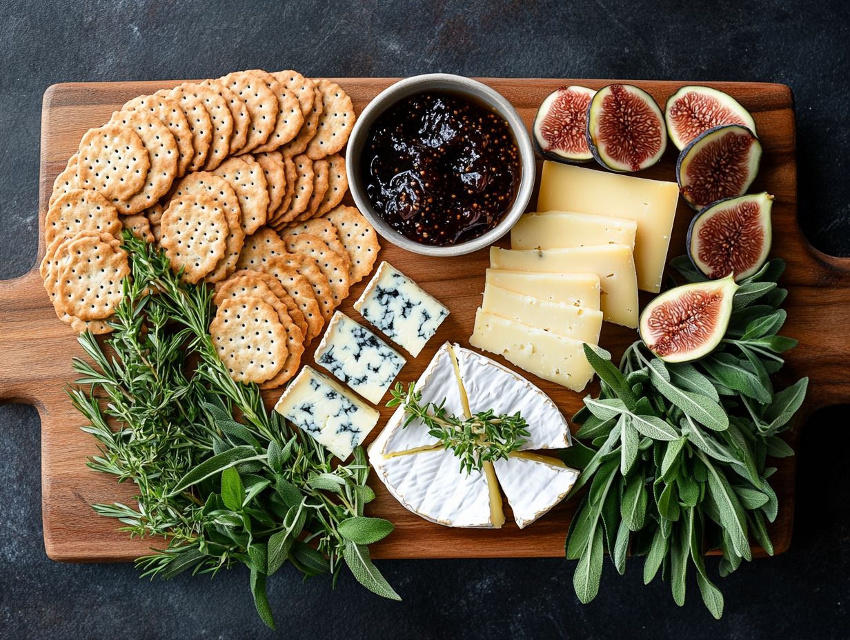 An assortment of gluten-free crackers that pair with cheese.