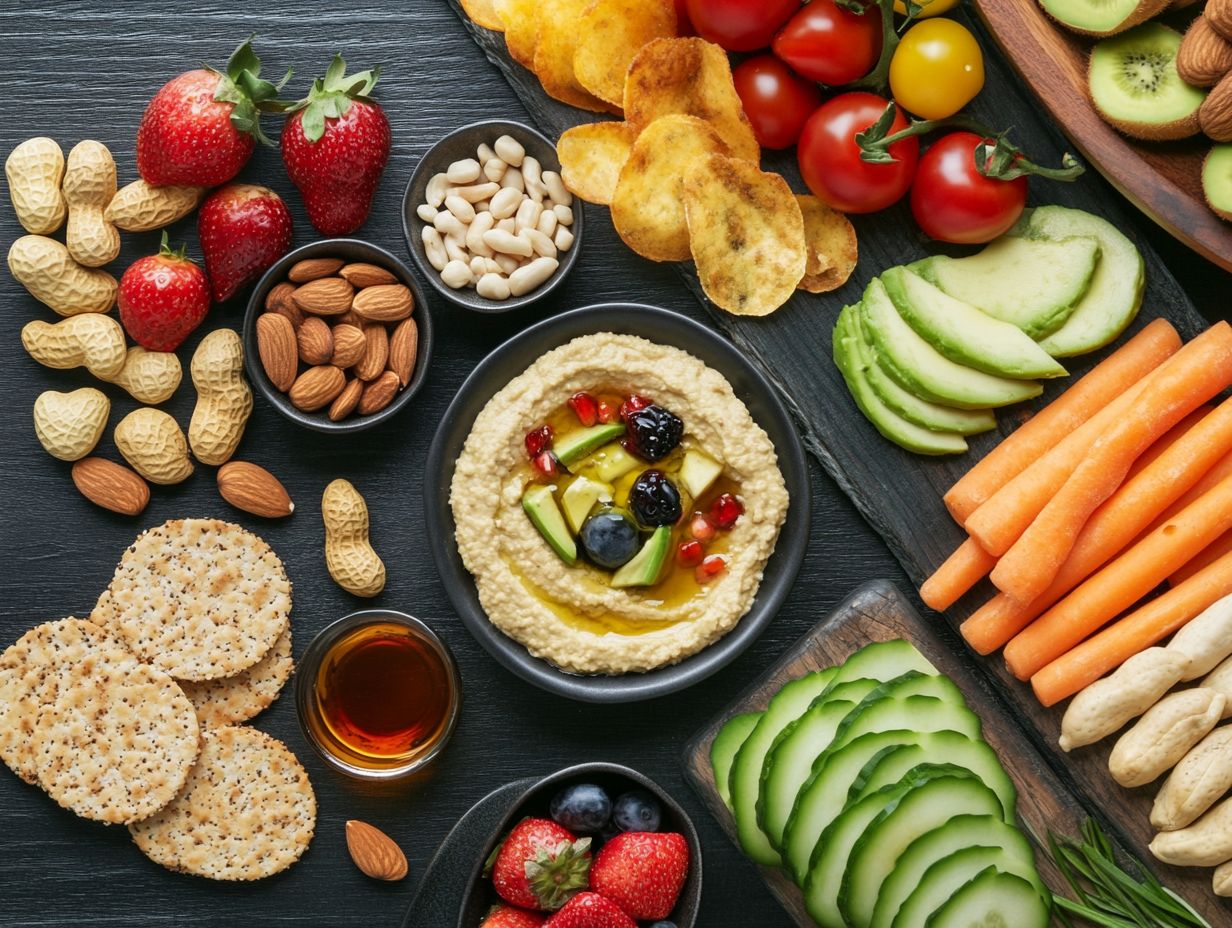 A variety of rice cakes and gluten-free crackers topped with different ingredients