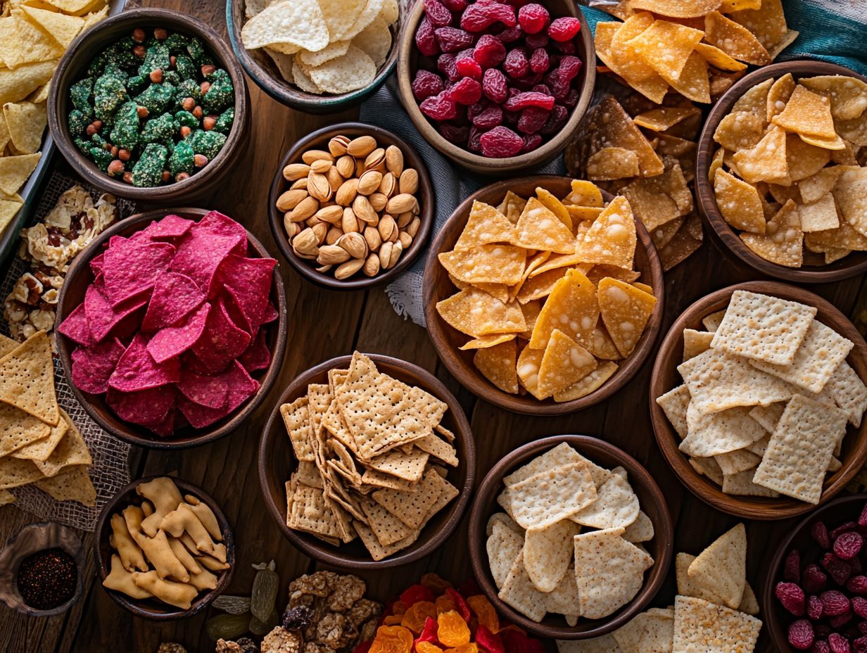 A variety of unique gluten-free snacks available in stores