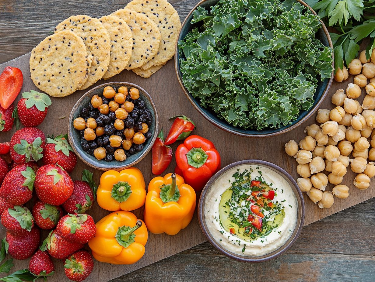 Delicious homemade vegetable chips made from kale and beets.