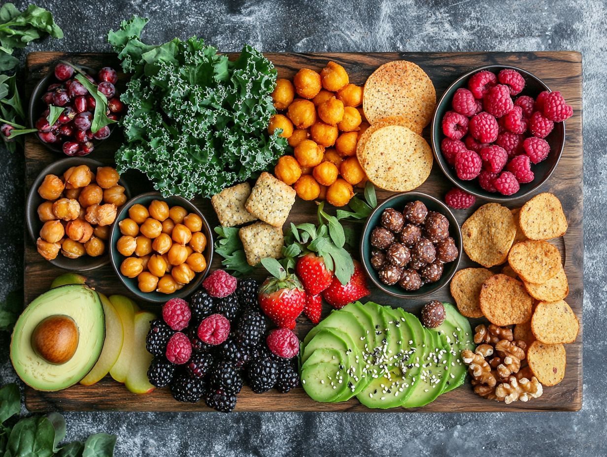 Delicious gluten-free lentil crackers served with dips.