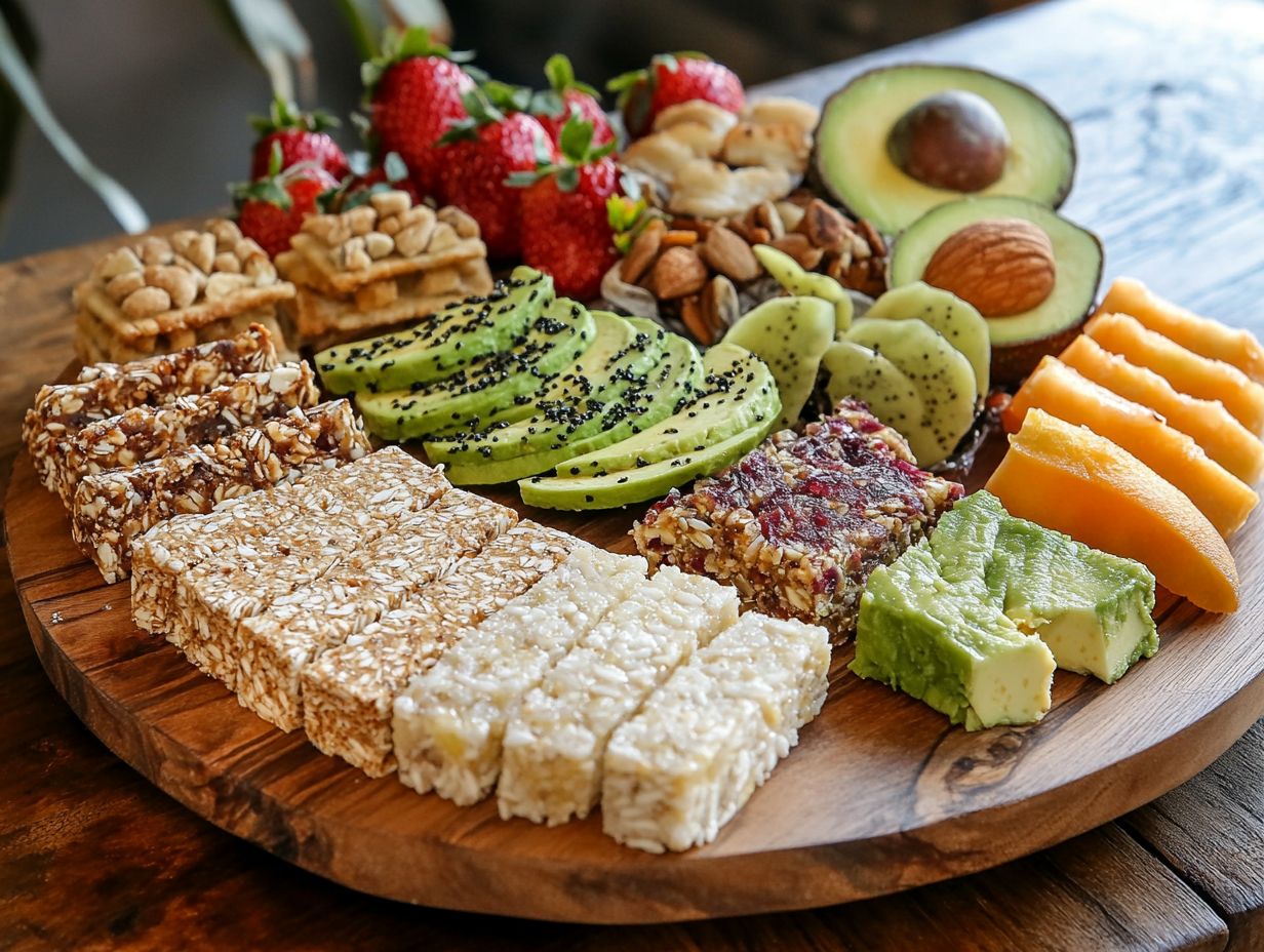 A variety of gluten-free chips and pretzels displayed on a wooden table.