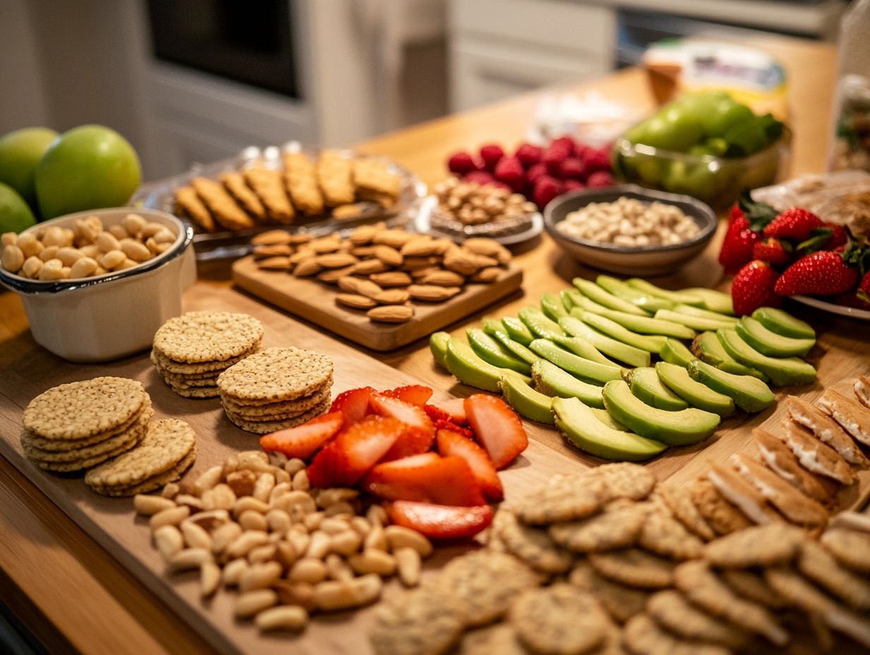 A plate of gluten-free crackers paired with a selection of cheeses.