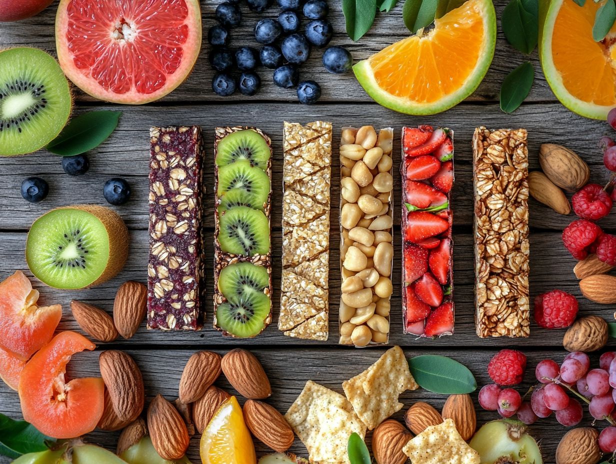 A display of nutritious gluten-free snacks for post-workout recovery