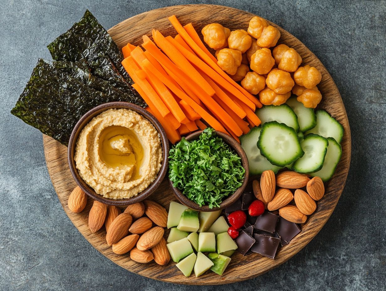 An assortment of savory gluten-free snacks displayed attractively.