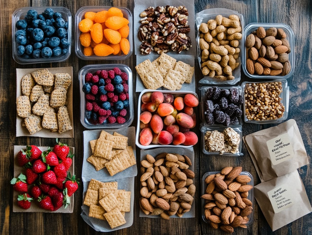 A selection of healthy gluten-free snacks